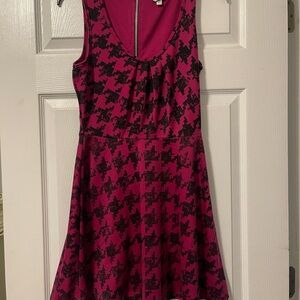 Pink and Black Houndstooth Dress